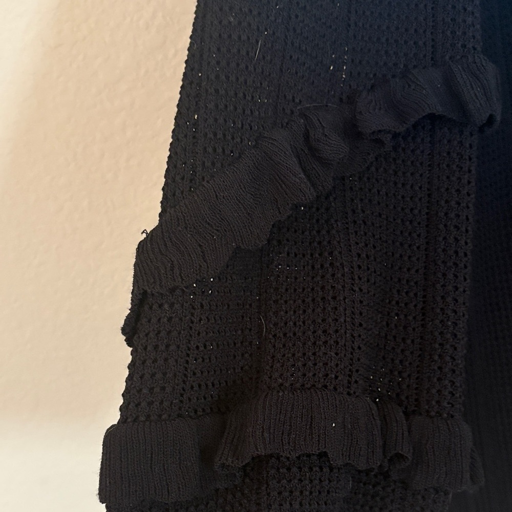 Express Black Ruffle-Trim Cardigan - Picture 3 of 7